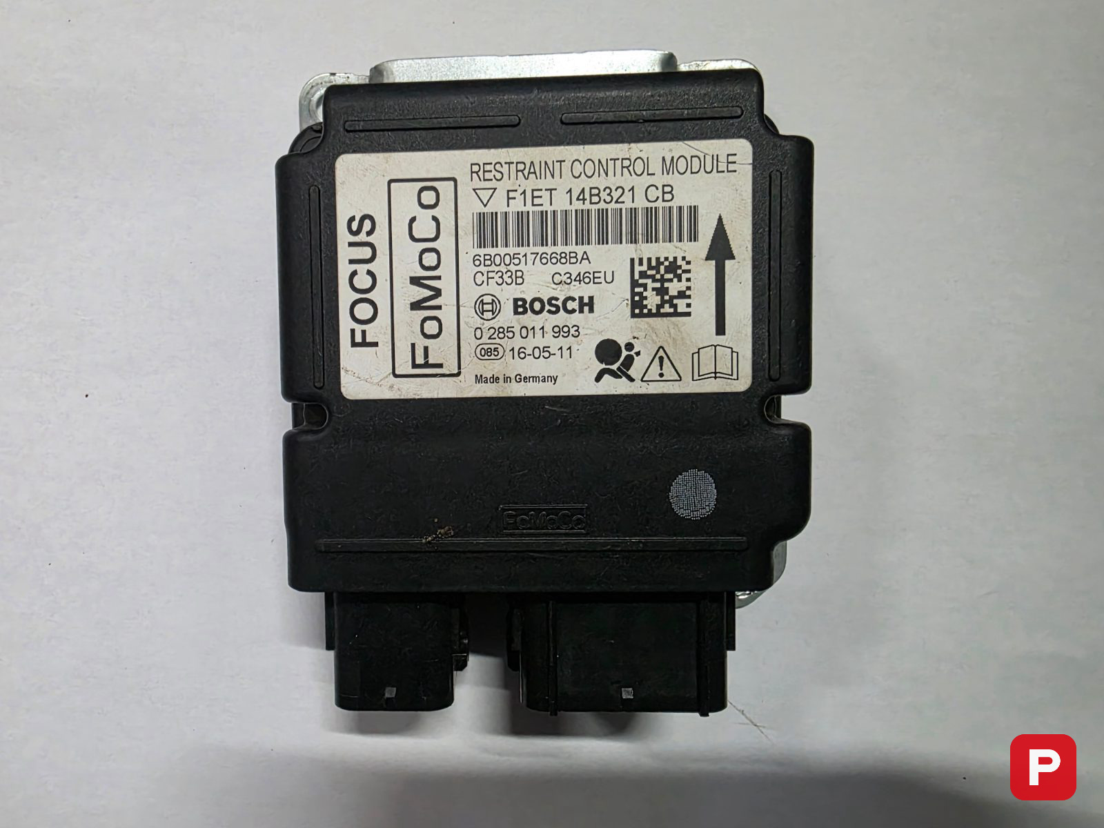 SRS airbag control module — Ford Focus Mk3 — PTV-000320