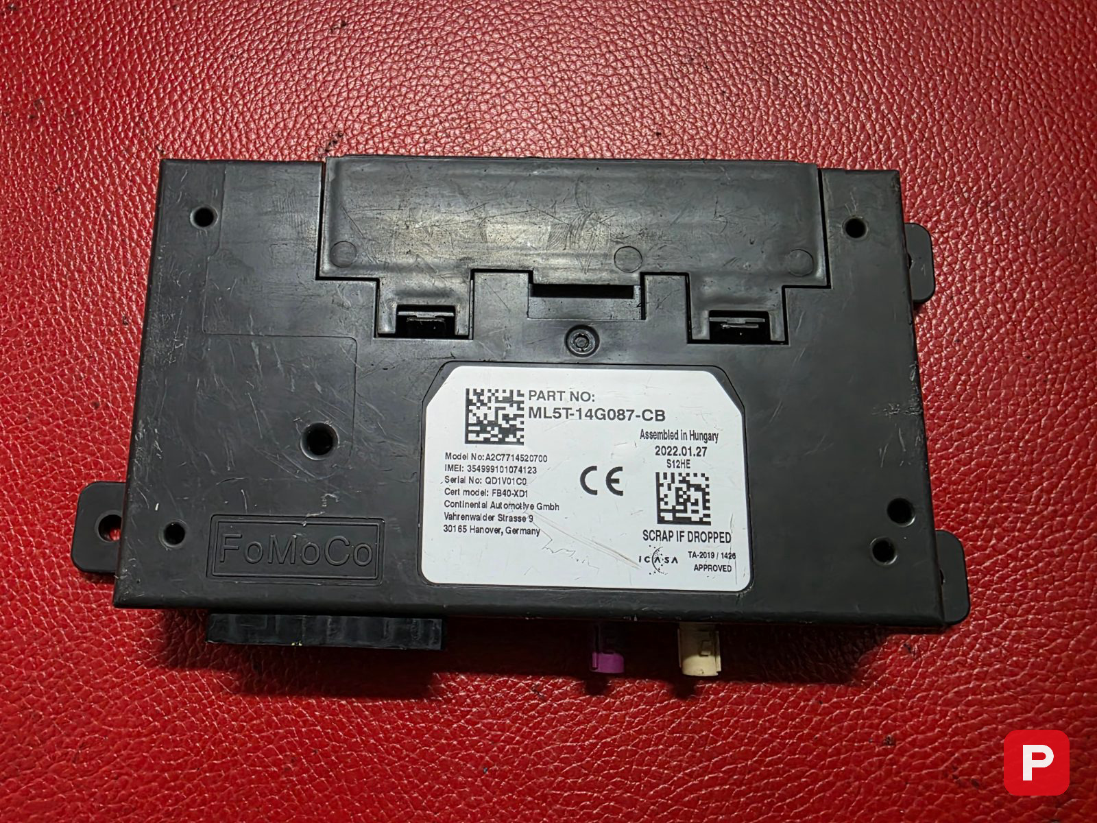 Telematics control unit — FORD ECOSPORT — PTV-000384
