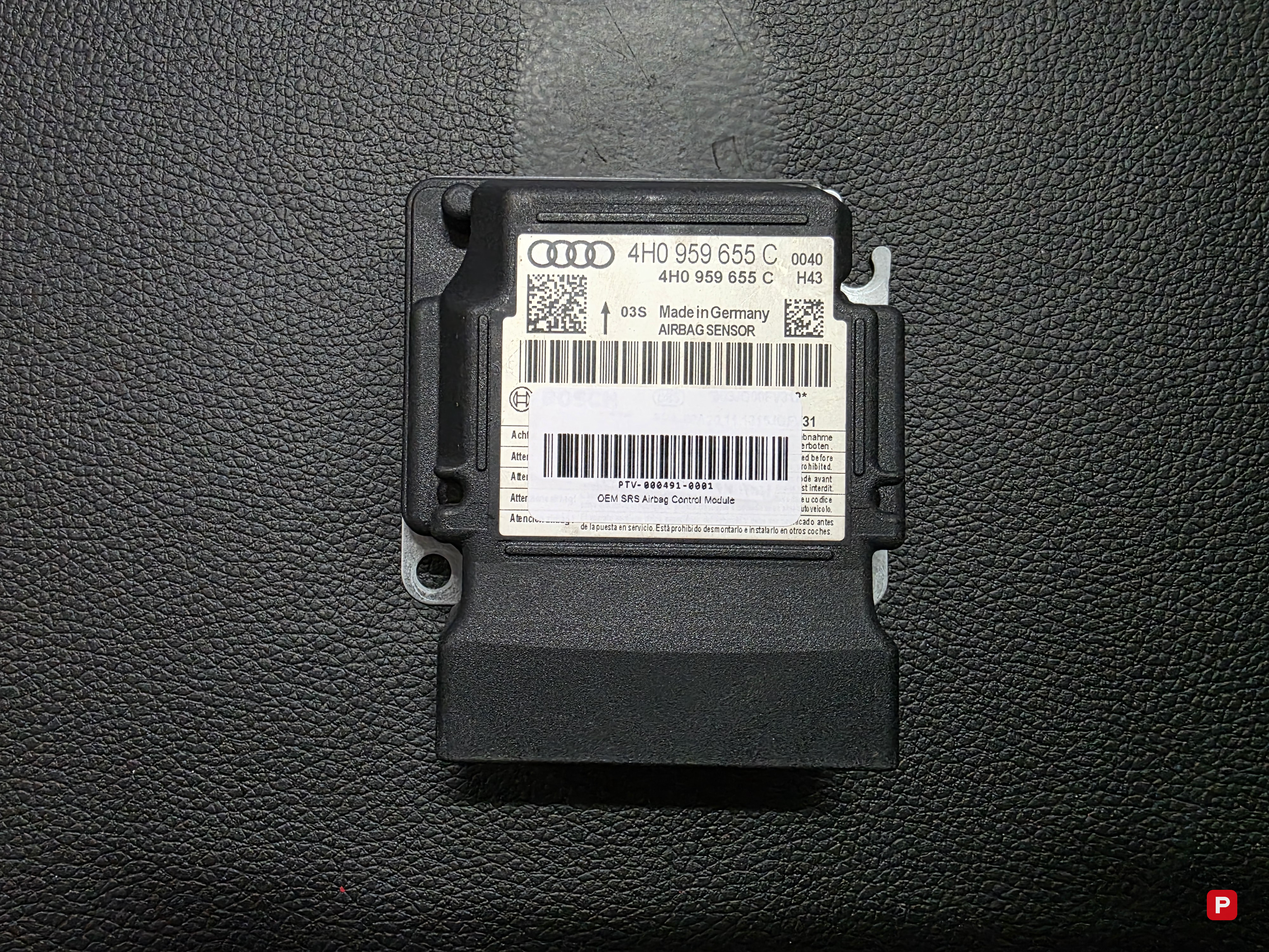 OEM SRS Airbag Control Module — AUDI A6 C7 — PTV-000491