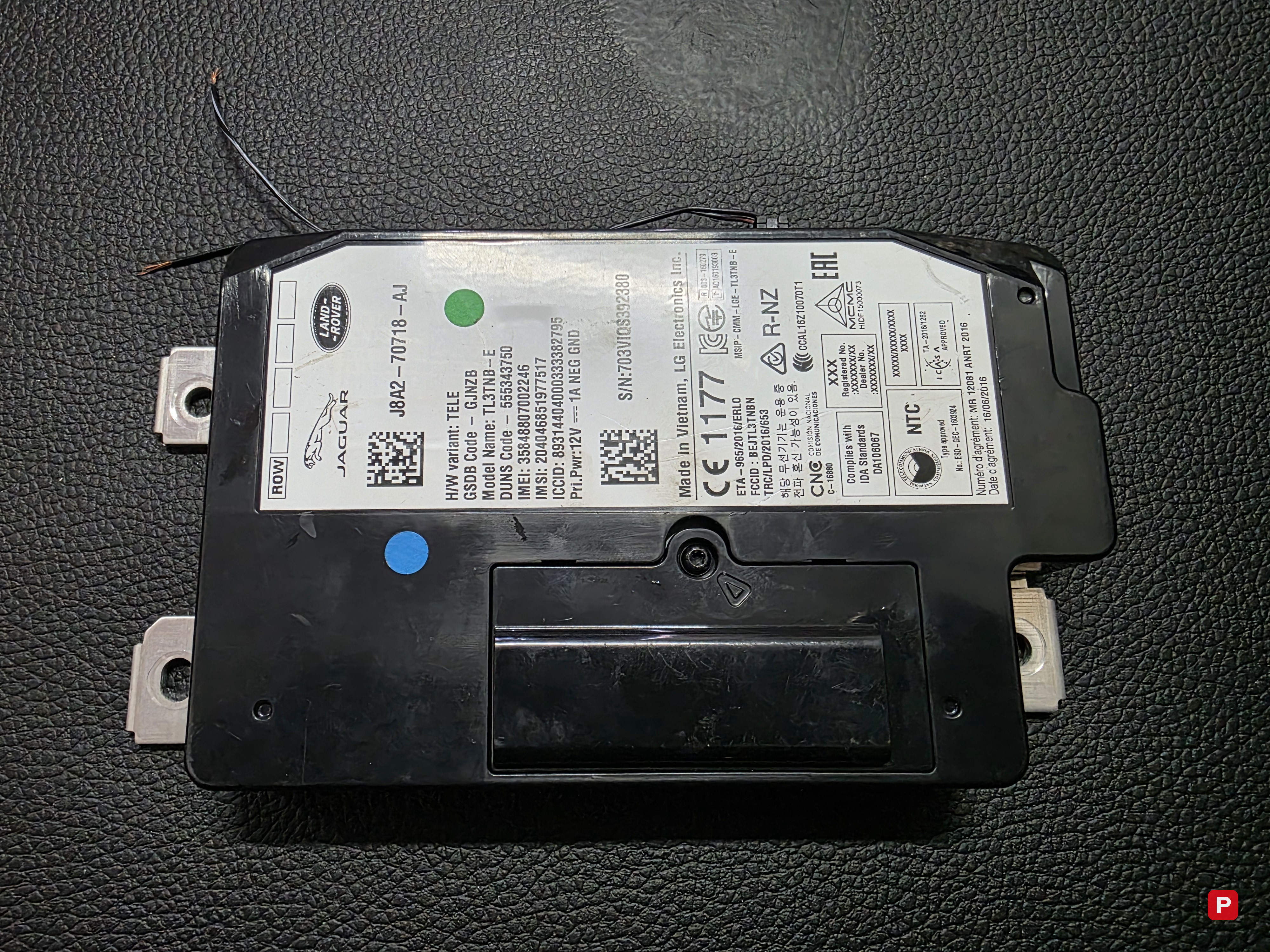 Telematics control module — JAGUAR F-PACE X761 2015–2021 — PTV-000501